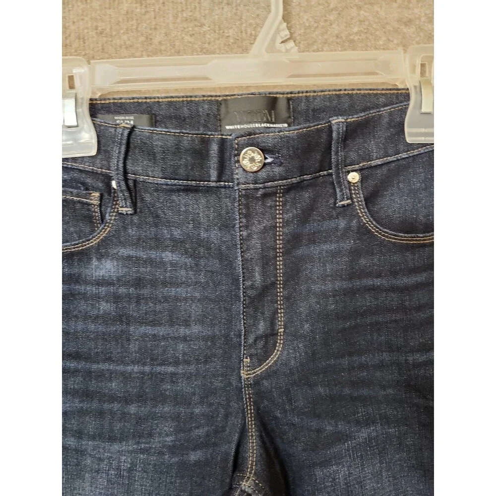 White House Black Market High Rise Slim Sculpt Jeans Women 10 Long Blue DarkWash